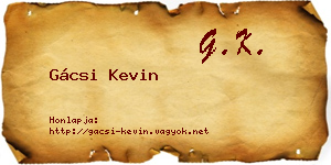 Gácsi Kevin névjegykártya