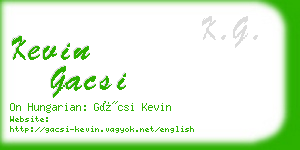 kevin gacsi business card